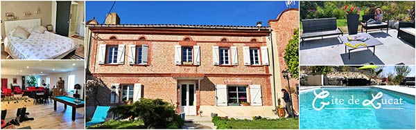 Domaine de Lucat - Grand gîte avec 14 couchages dans le Lauragais en Haute-Garonne - domaine avec piscine